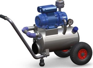 Mobile Vacuum Pump G.P.V.200 Electropump on tank Lt.22 dry Hp. 1,1 – 230V