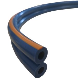 Silicone Pulsatieslang 7,5 x 13mm dubbel, massief blauw ,oranje str. corr. DeLaval 25m/rol